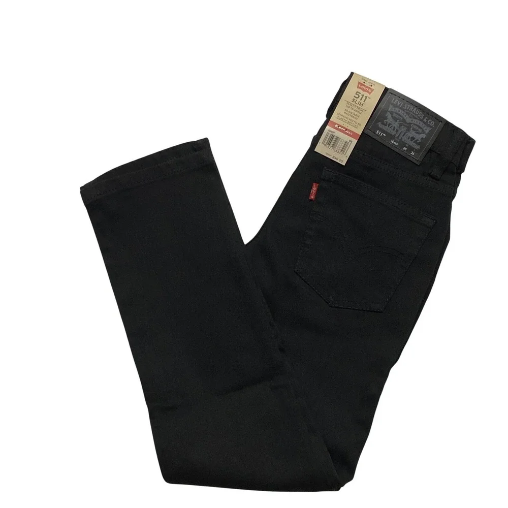 Levis 511 Slim Fit Performance Jeans Black Kids Size 14 Reg Adjustable Waist NWT